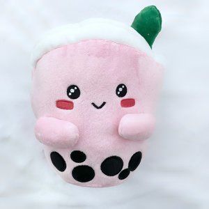 Strawberry milk tea boba plushie